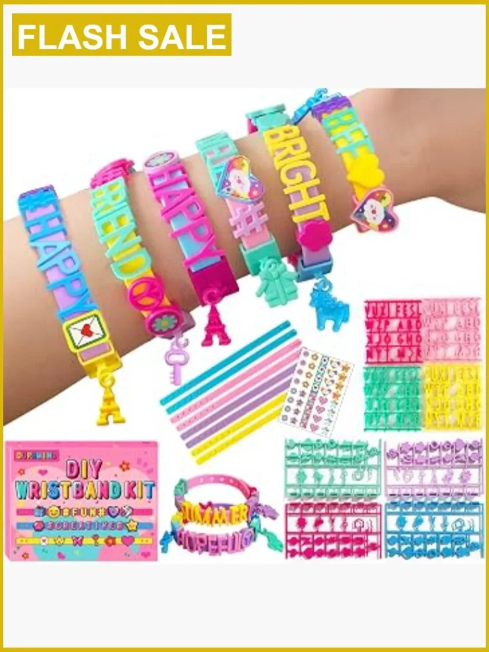 DIY Friendship Bracelet Kit Snap-On Design Craft Set for Kids